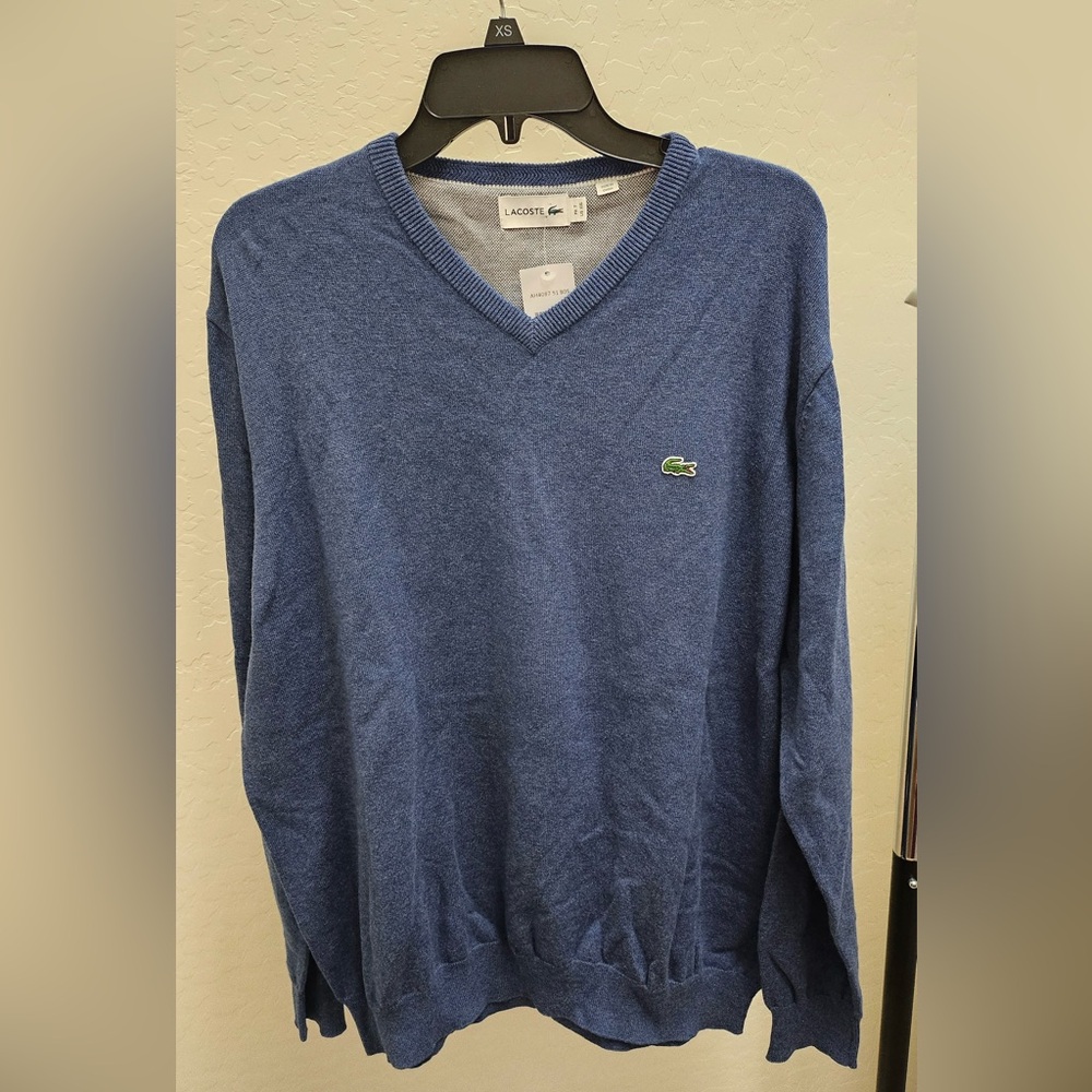 Lacoste Men's Blue V-Neck Sweater